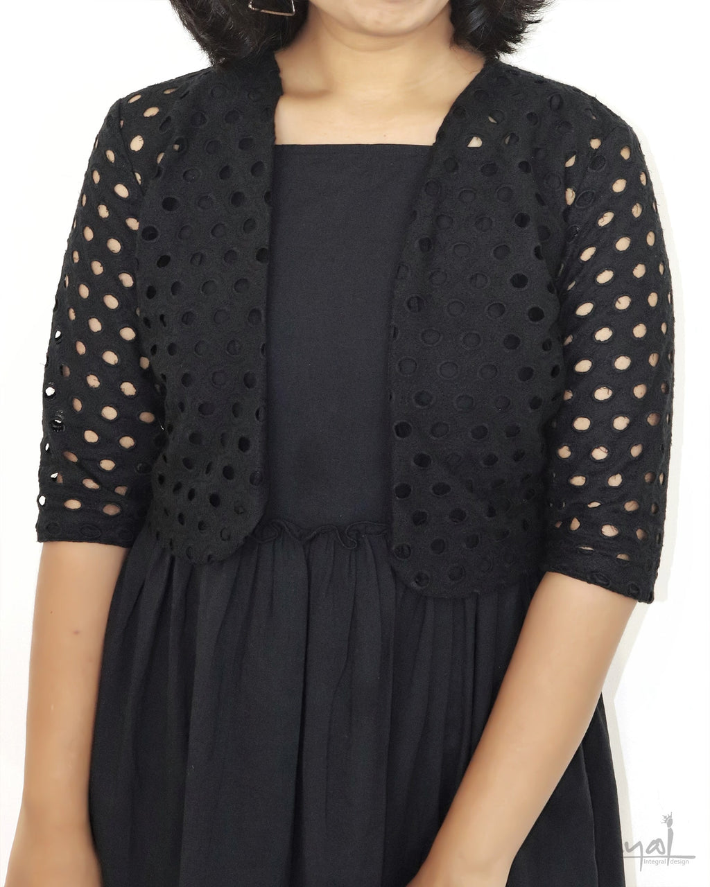Black Cotton Fit and Flare Dresses