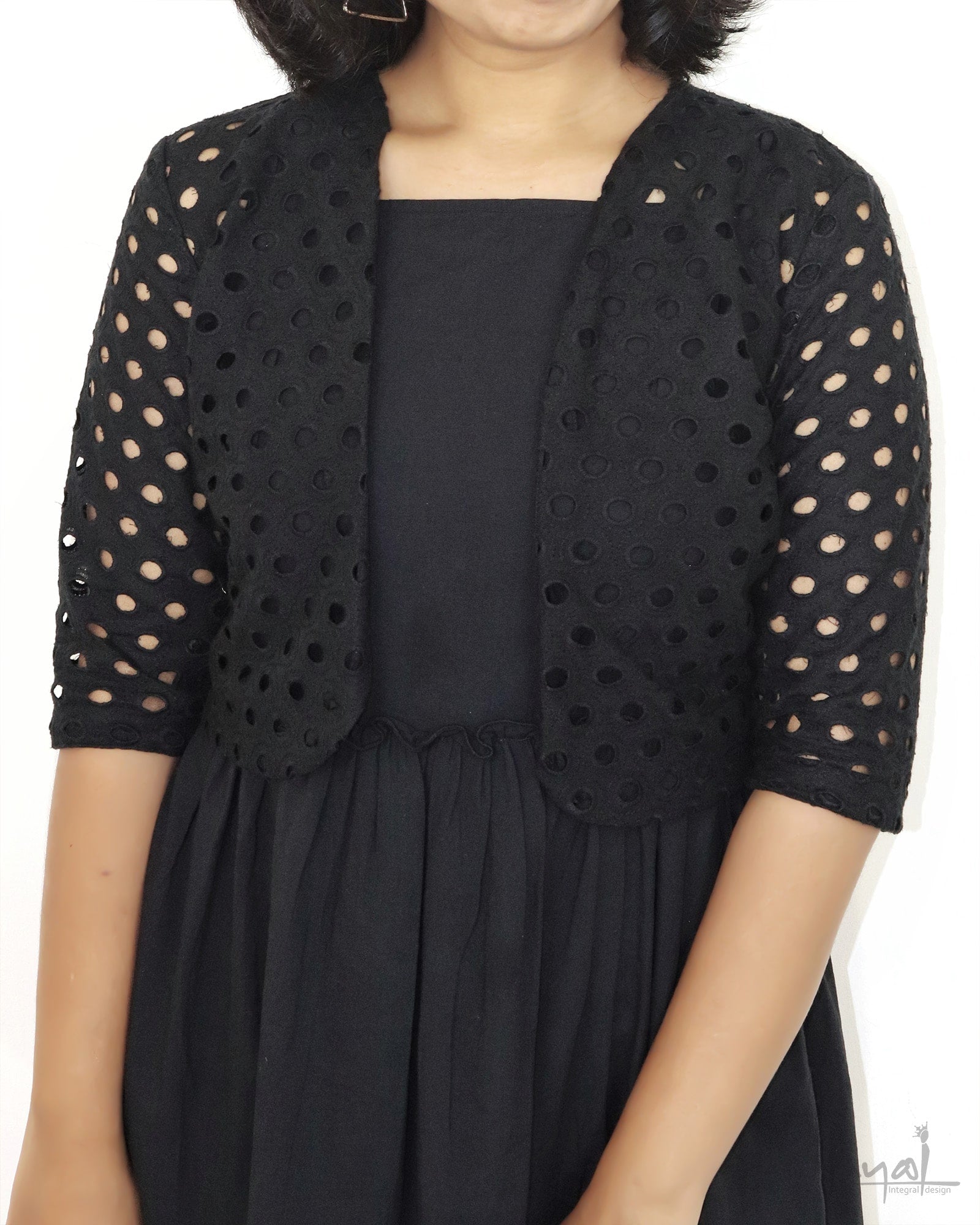 Black Cotton Fit and Flare Dresses