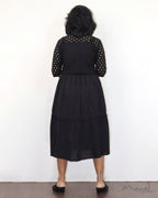 Black Cotton Fit and Flare Dresses