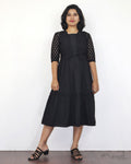 Black Cotton Fit and Flare Dresses