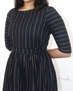 Black Triangle Fit & Flare Cotton Dresses
