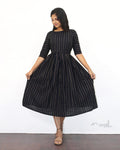 Black Triangle Fit & Flare Cotton Dresses