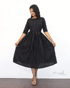 Black Triangle Fit & Flare Cotton Dresses