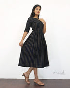 Black Triangle Fit & Flare Cotton Dresses