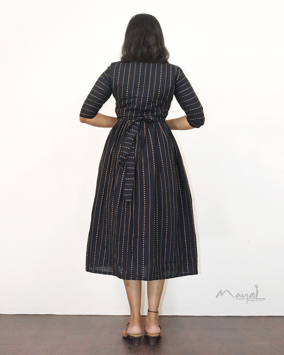 Black Triangle Fit & Flare Cotton Dresses