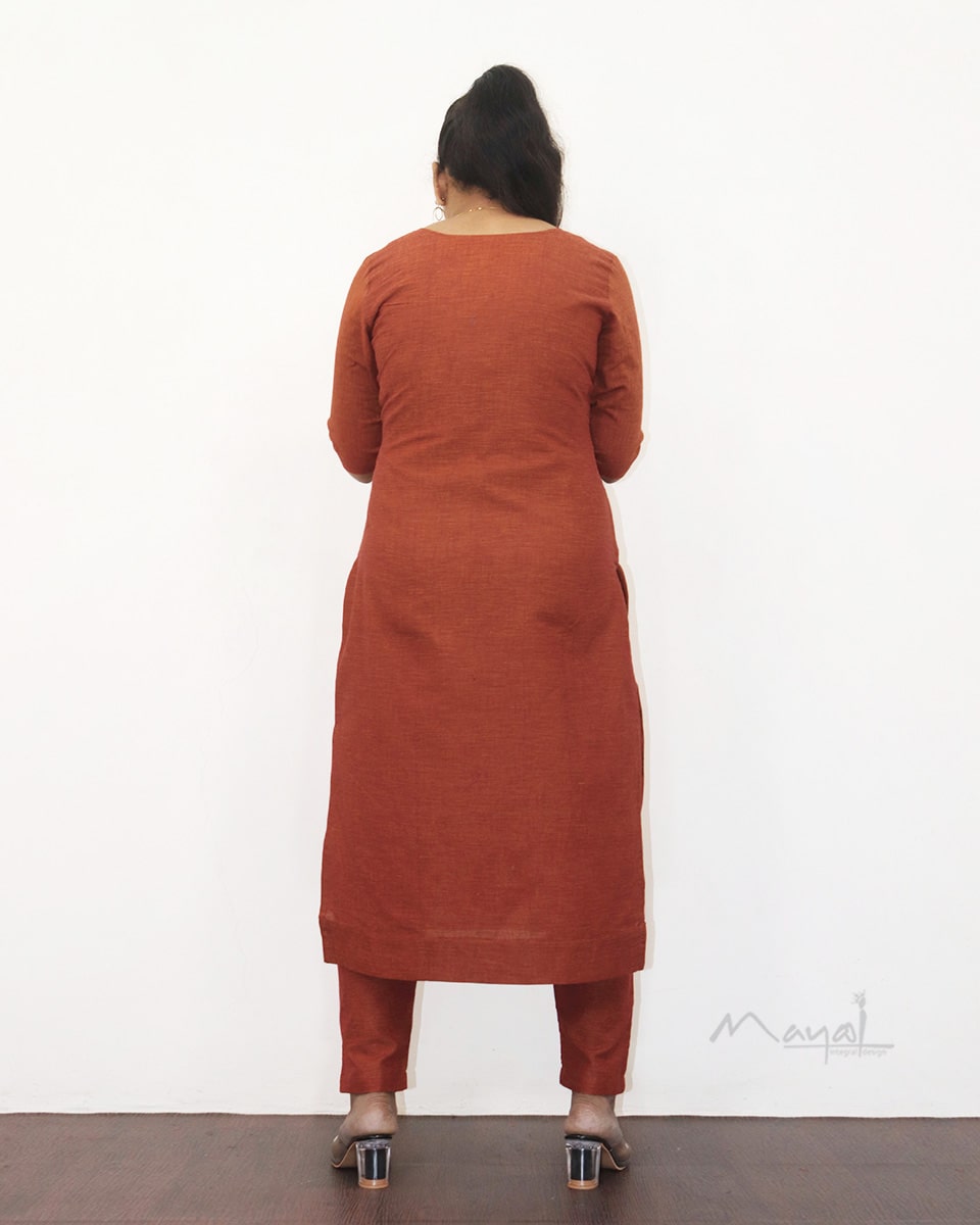 Bronze Orange Cotton Kurta
