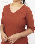 Bronze Orange Cotton Kurta