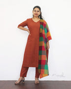 Bronze Orange Cotton Kurta