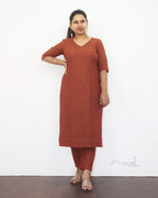 Bronze Orange Cotton Kurta