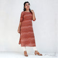 Rust Orange Ikat Kurta