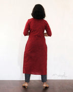 Crimson Red Cotton Kurta