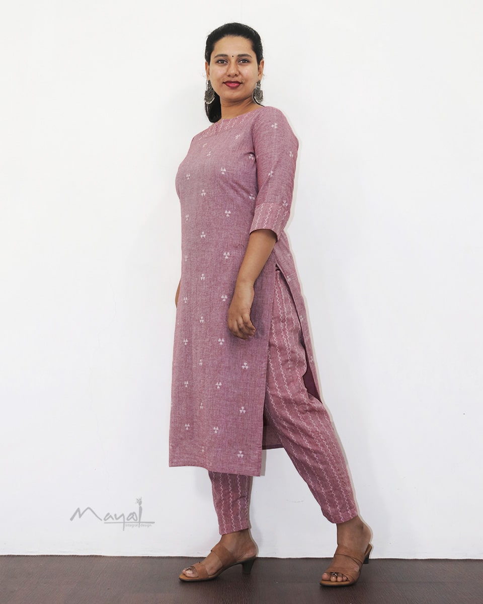 Dusky Pink Cotton Kurta