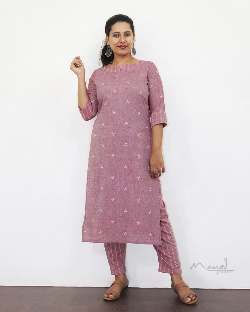 Dusky Pink Cotton Kurta