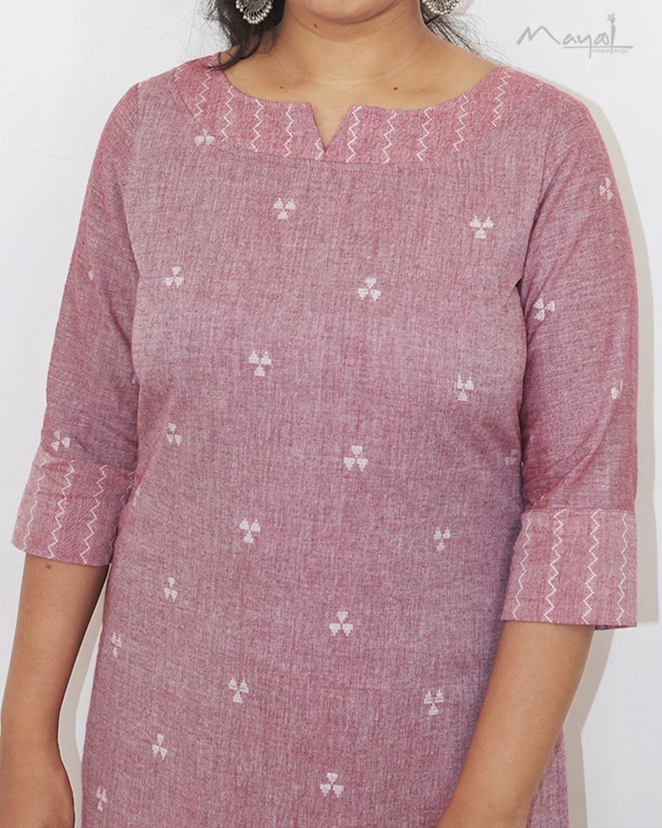 Dusky Pink Cotton Kurta