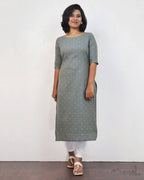 Lichen Green Cotton Kurta