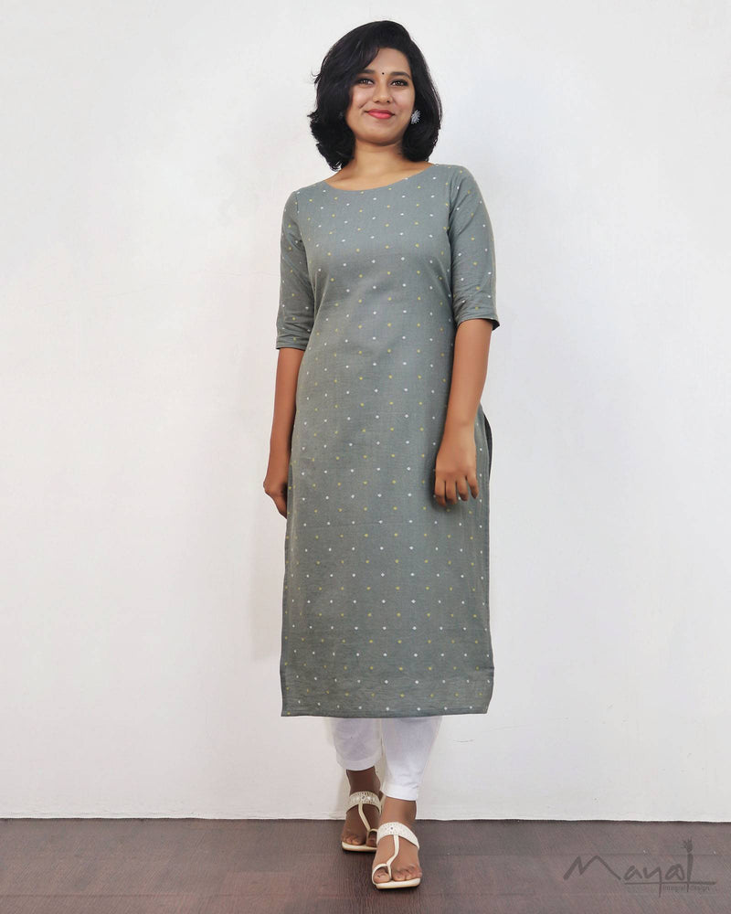 Lichen Green Cotton Kurta