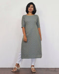 Lichen Green Cotton Kurta
