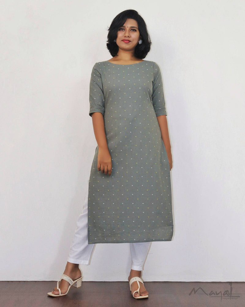 Lichen Green Cotton Kurta