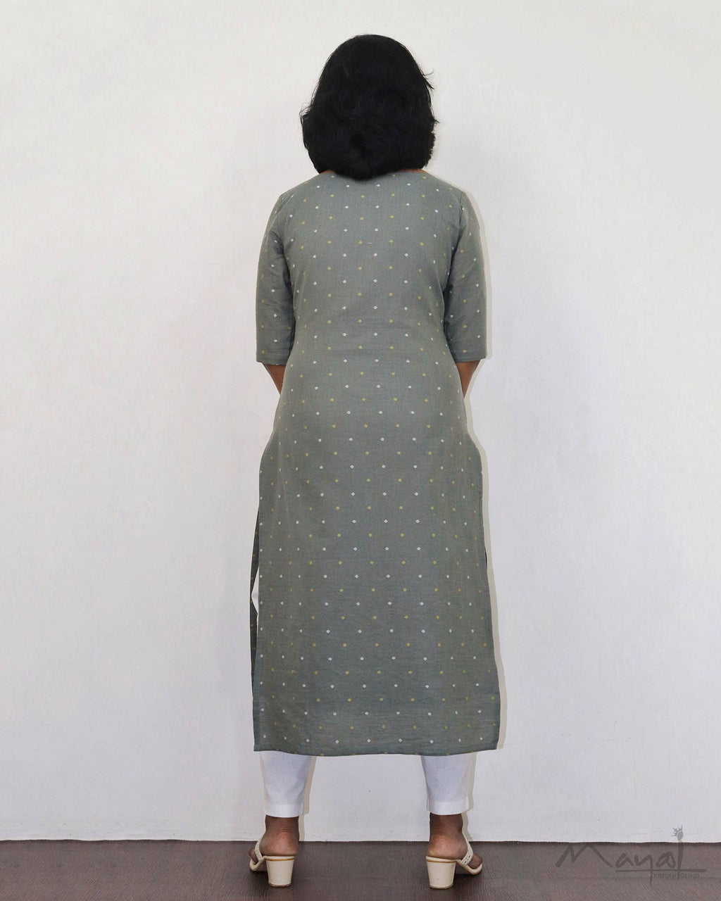 Lichen Green Cotton Kurta