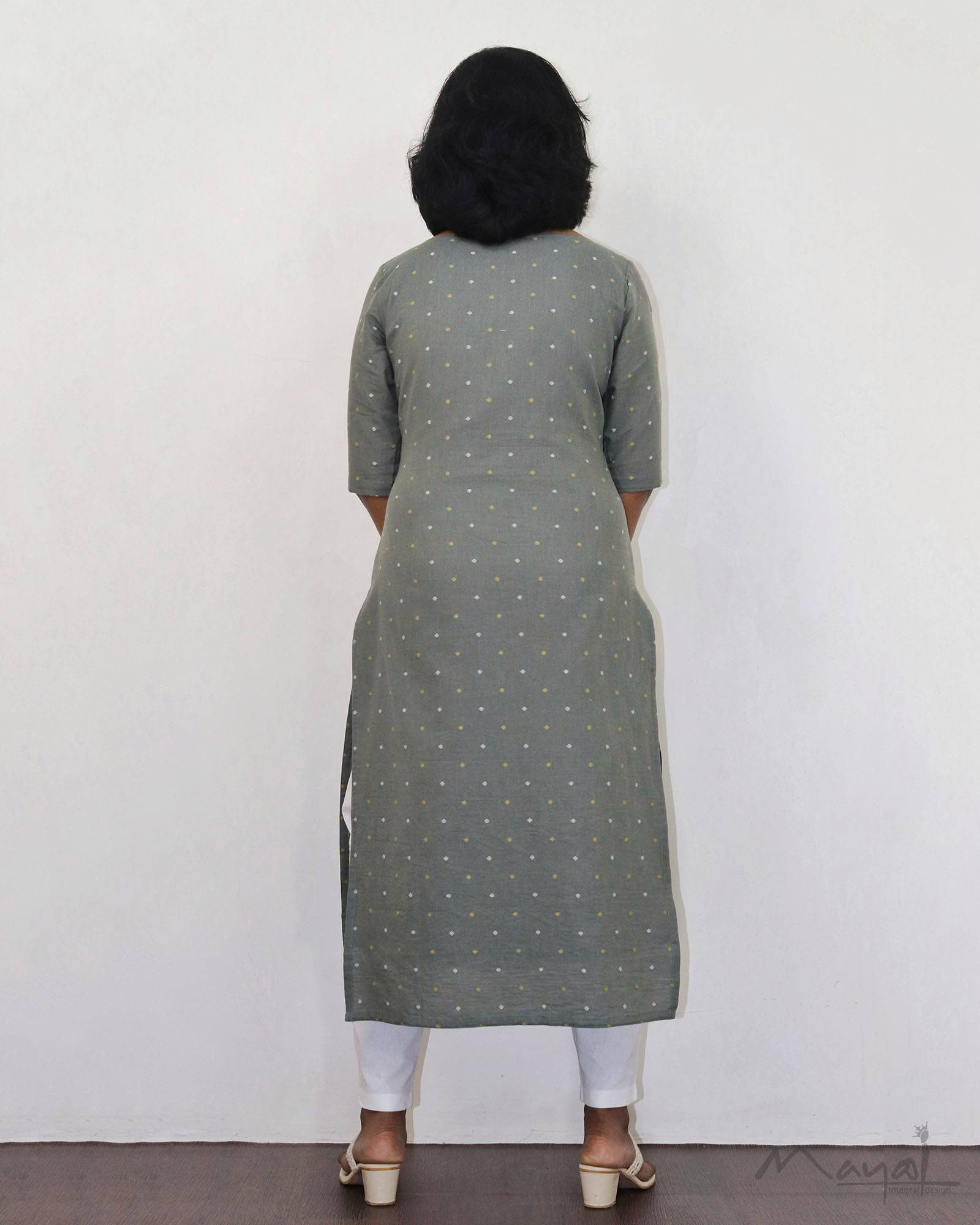 Lichen Green Cotton Kurta
