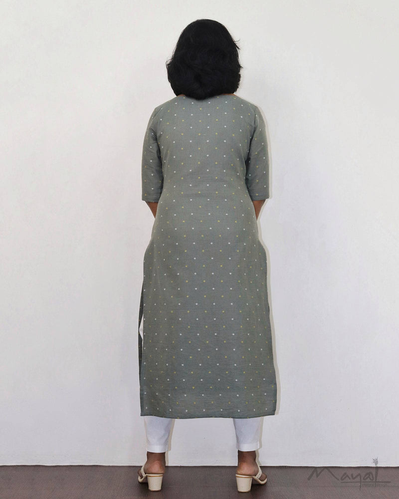 Lichen Green Cotton Kurta