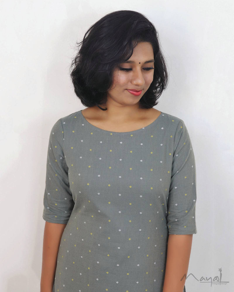 Lichen Green Cotton Kurta