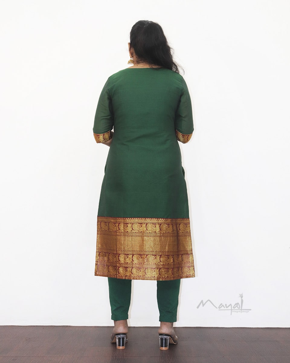 Dark Green Traditional Cotton Kurta