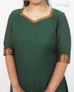 Dark Green Traditional Cotton Kurta