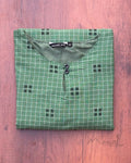 Russian Green Self Design Cotton Kurta