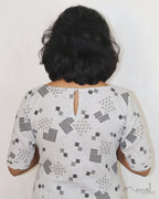 Light Grey Printed Cotton Kurta