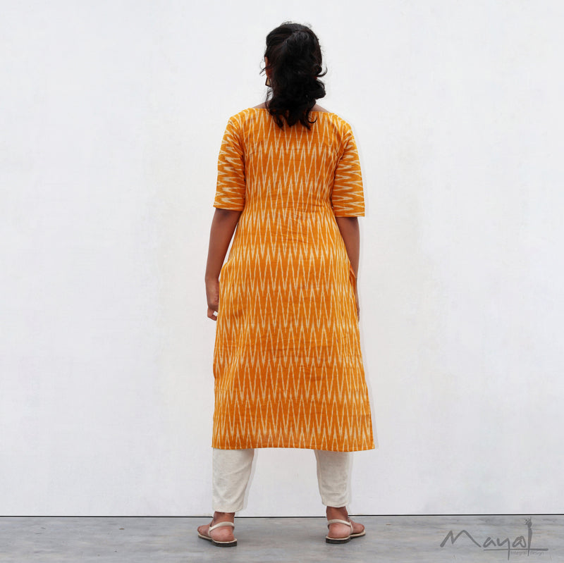Yellow Ikat Kurta