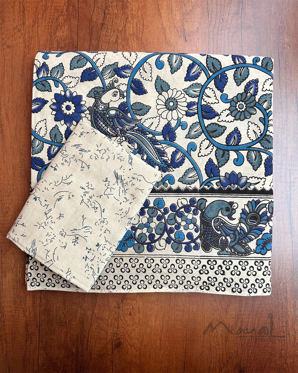 Blue Kalamkari Saree SA009
