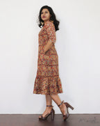 Red Kalamkari A-Line Dresses