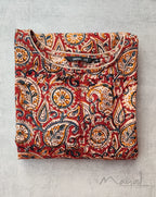 Red Kalamkari A-Line Dresses