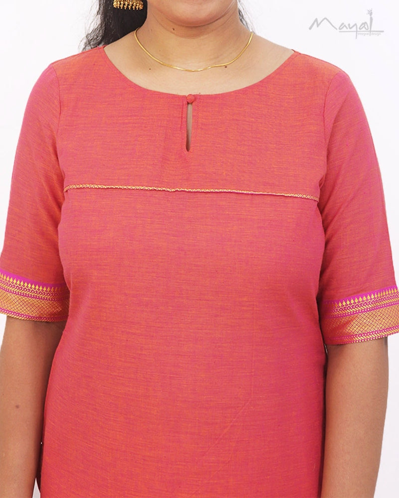 Kanakambaram Colour Traditional Cotton Kurta