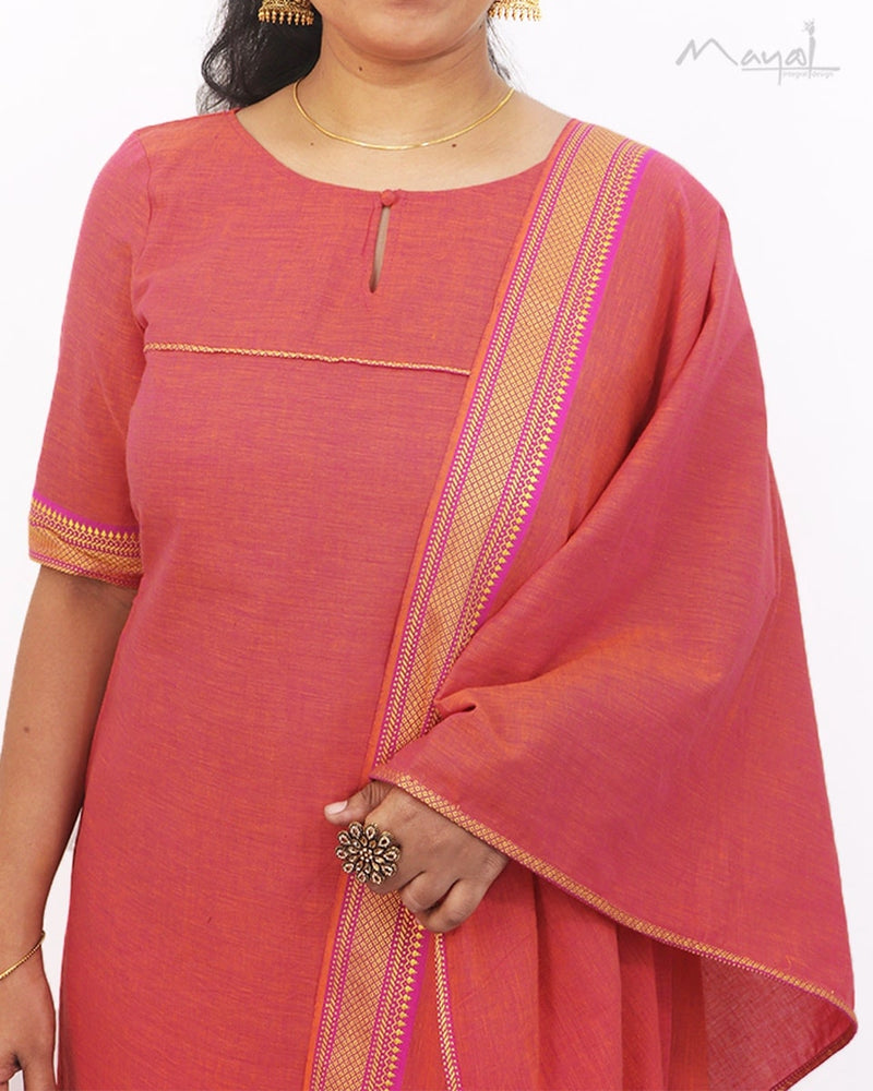 Kanakambaram Colour Traditional Cotton Kurta