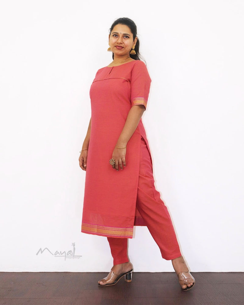 Kanakambaram Colour Traditional Cotton Kurta