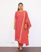 Kanakambaram Colour Traditional Cotton Kurta