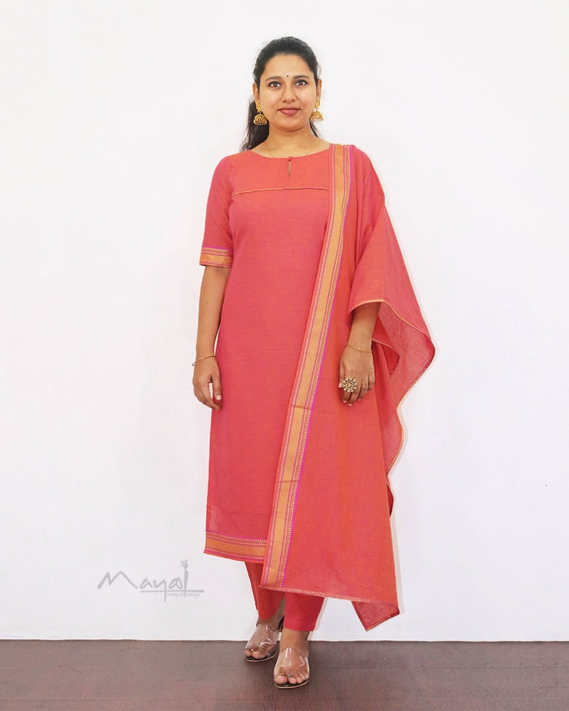 Kanakambaram Colour Traditional Cotton Kurta