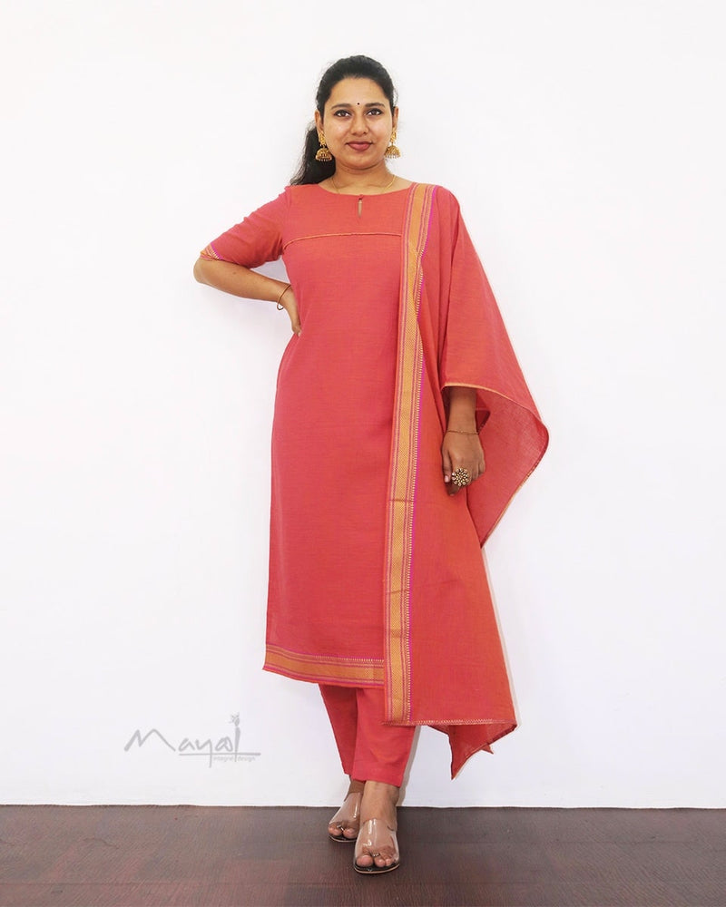 Kanakambaram Colour Traditional Cotton Kurta