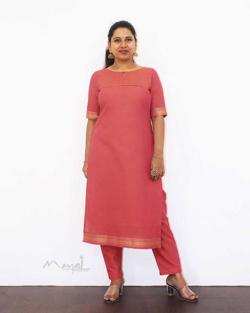 Kanakambaram Colour Traditional Cotton Kurta