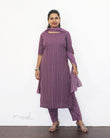 Lavender Jacquard Cotton Kurta
