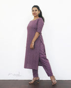 Lavender Jacquard Cotton Kurta