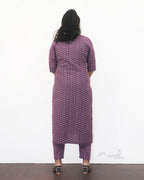 Lavender Jacquard Cotton Kurta