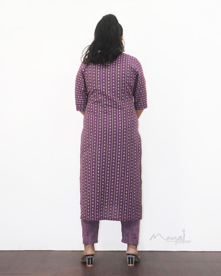 Lavender Jacquard Cotton Kurta