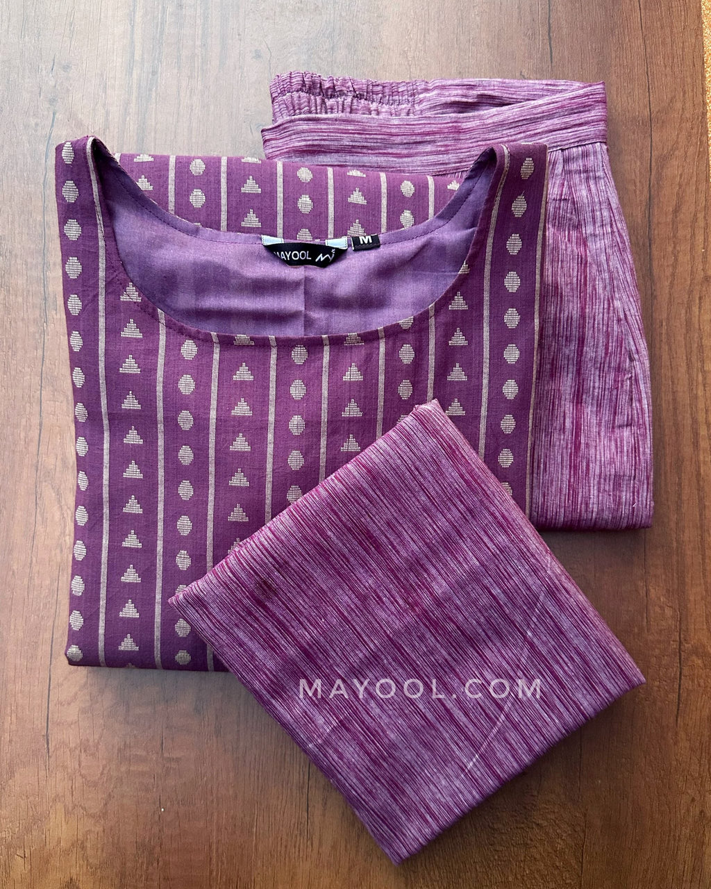 Lavender Jacquard Cotton Kurta