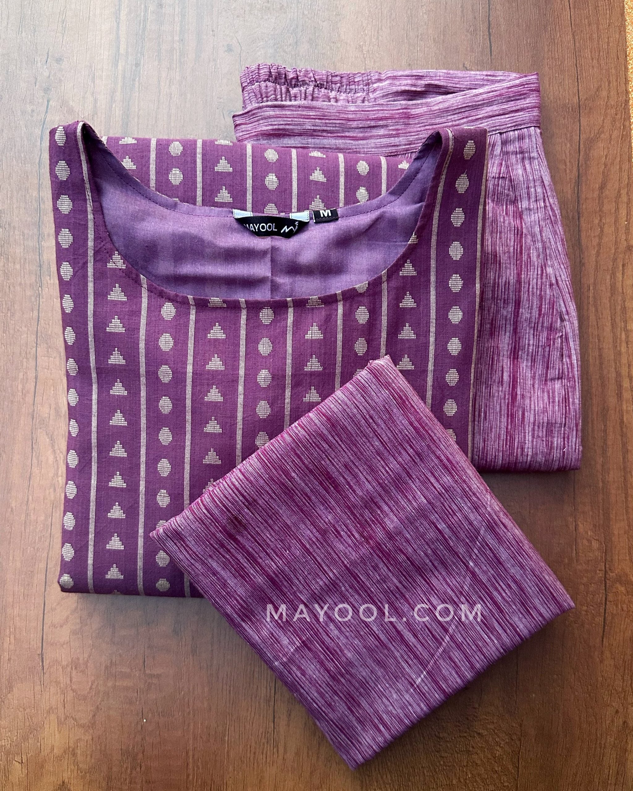 Lavender Jacquard Cotton Kurta