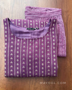 Lavender Jacquard Cotton Kurta