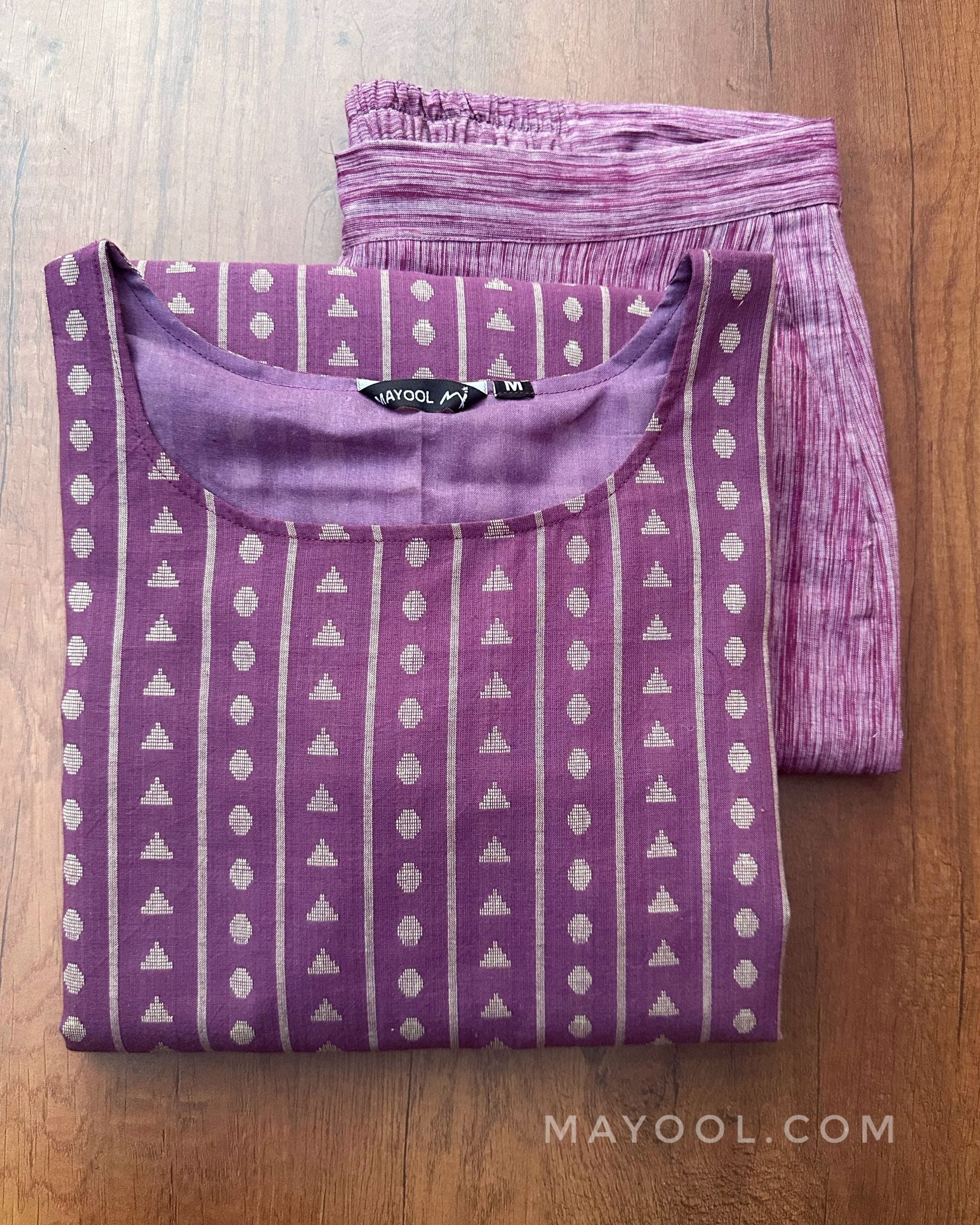Lavender Jacquard Cotton Kurta