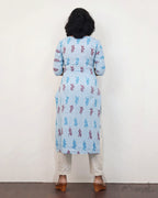 Light Blue Ikat Kurta